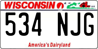 WI license plate 534NJG