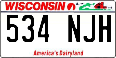 WI license plate 534NJH