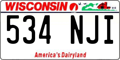 WI license plate 534NJI