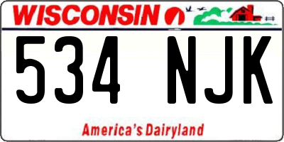 WI license plate 534NJK