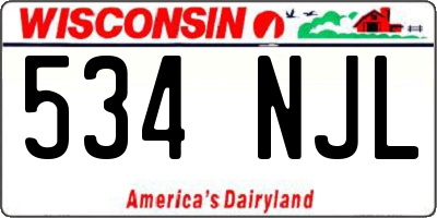 WI license plate 534NJL