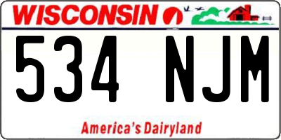 WI license plate 534NJM