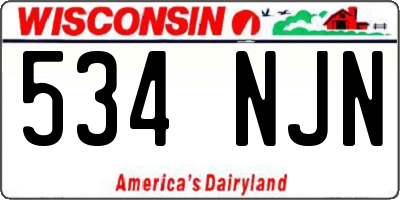 WI license plate 534NJN