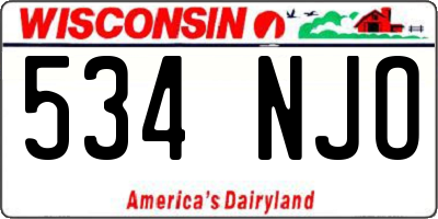 WI license plate 534NJO