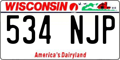 WI license plate 534NJP