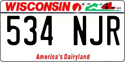 WI license plate 534NJR