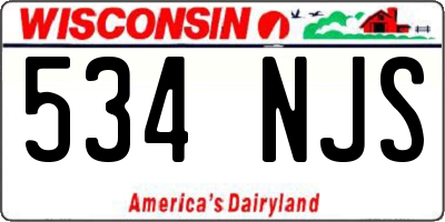 WI license plate 534NJS