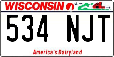 WI license plate 534NJT