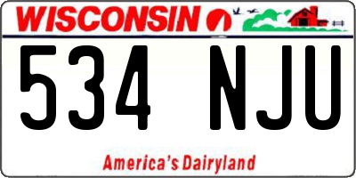 WI license plate 534NJU