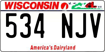 WI license plate 534NJV