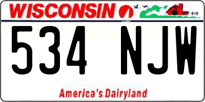 WI license plate 534NJW
