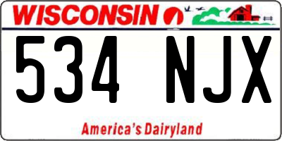 WI license plate 534NJX