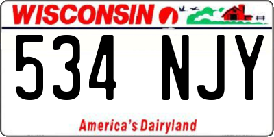 WI license plate 534NJY