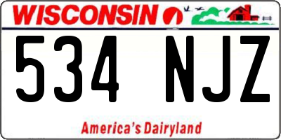 WI license plate 534NJZ