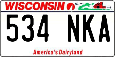 WI license plate 534NKA