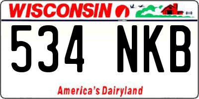 WI license plate 534NKB