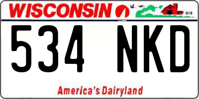 WI license plate 534NKD