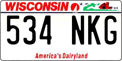 WI license plate 534NKG