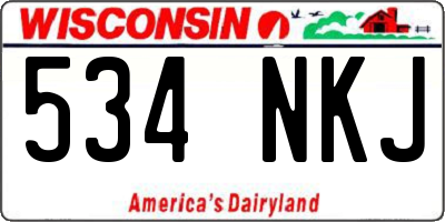 WI license plate 534NKJ