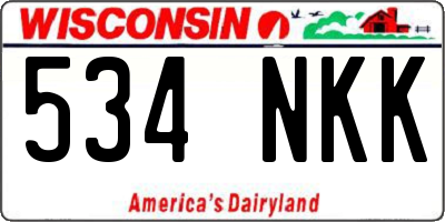 WI license plate 534NKK