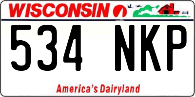 WI license plate 534NKP