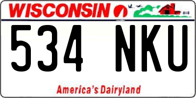 WI license plate 534NKU