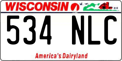 WI license plate 534NLC