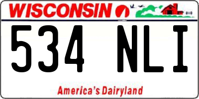 WI license plate 534NLI