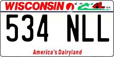 WI license plate 534NLL
