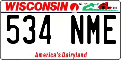 WI license plate 534NME