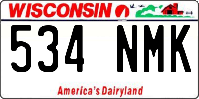 WI license plate 534NMK