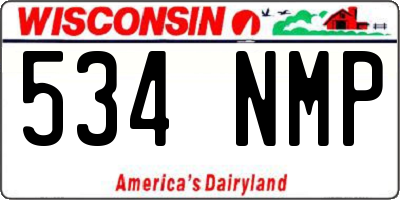 WI license plate 534NMP