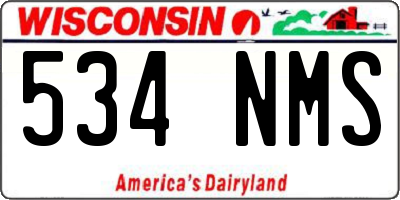 WI license plate 534NMS