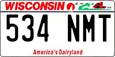 WI license plate 534NMT