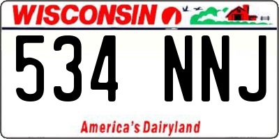 WI license plate 534NNJ