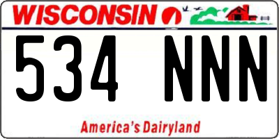 WI license plate 534NNN