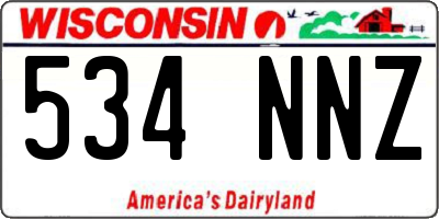 WI license plate 534NNZ