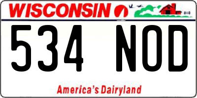 WI license plate 534NOD