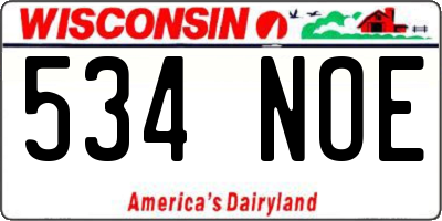 WI license plate 534NOE