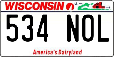 WI license plate 534NOL