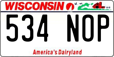 WI license plate 534NOP