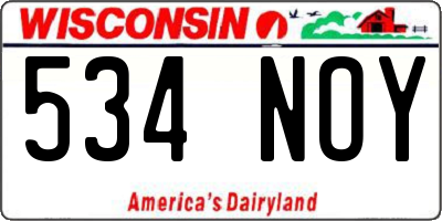WI license plate 534NOY