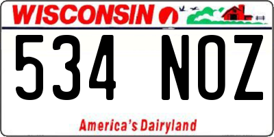 WI license plate 534NOZ