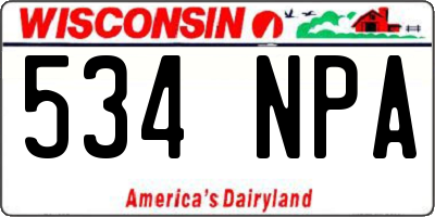 WI license plate 534NPA