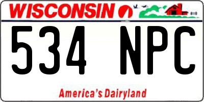 WI license plate 534NPC