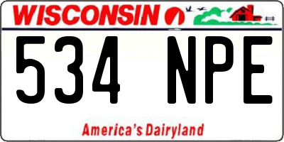 WI license plate 534NPE