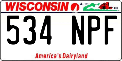 WI license plate 534NPF