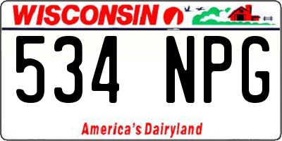 WI license plate 534NPG
