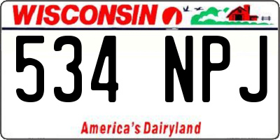 WI license plate 534NPJ