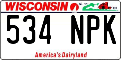 WI license plate 534NPK